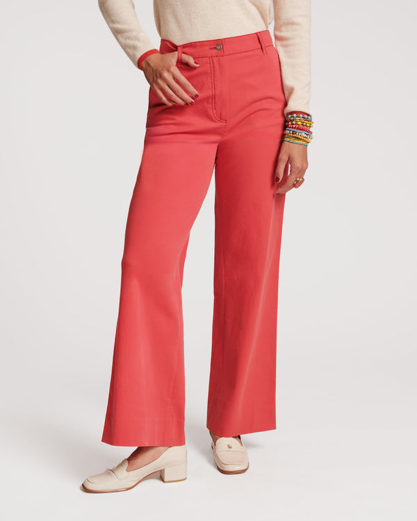 Charlotte Pant Cotton - Red - Frances Valentine