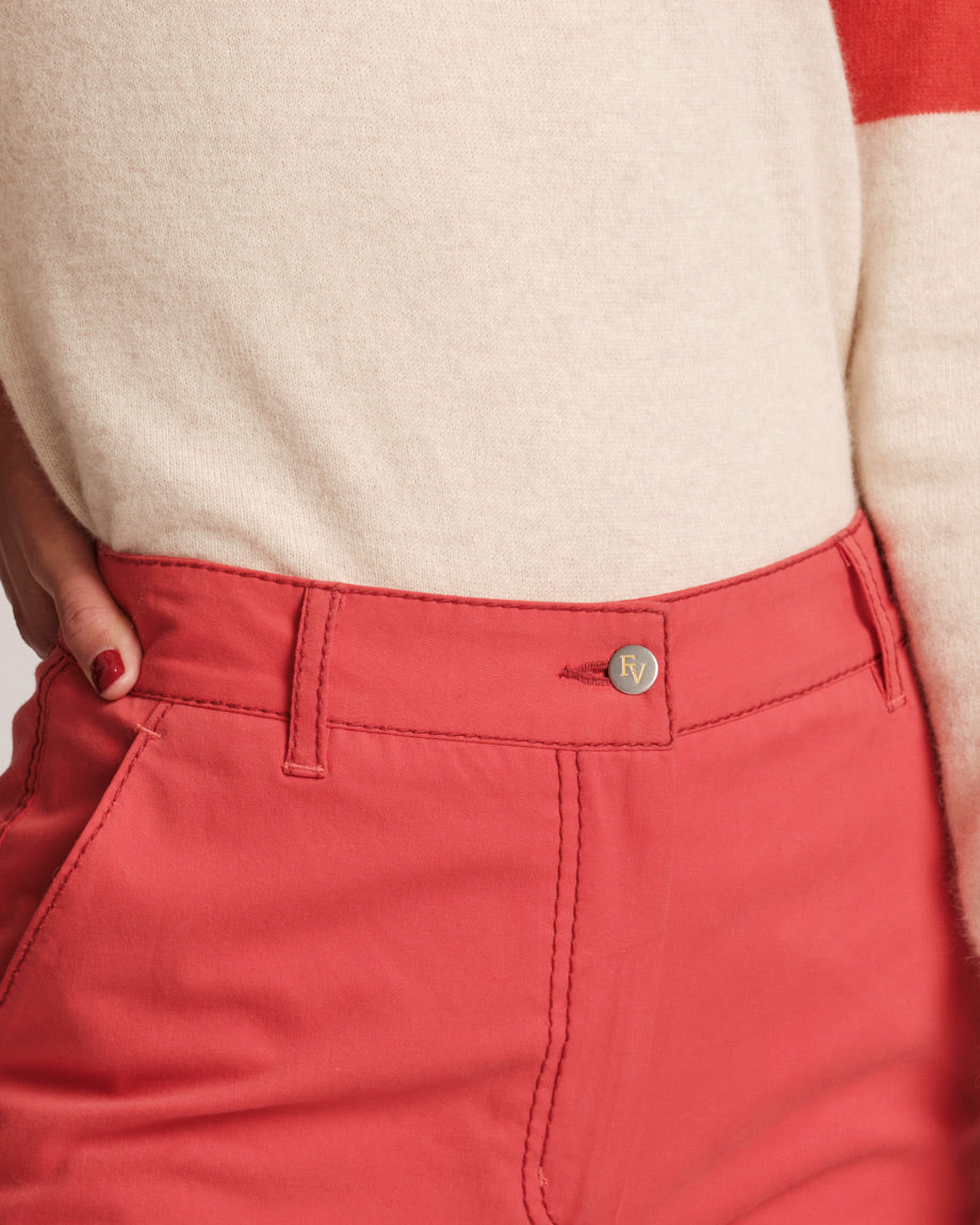 Charlotte Pant Cotton - Red - Frances Valentine