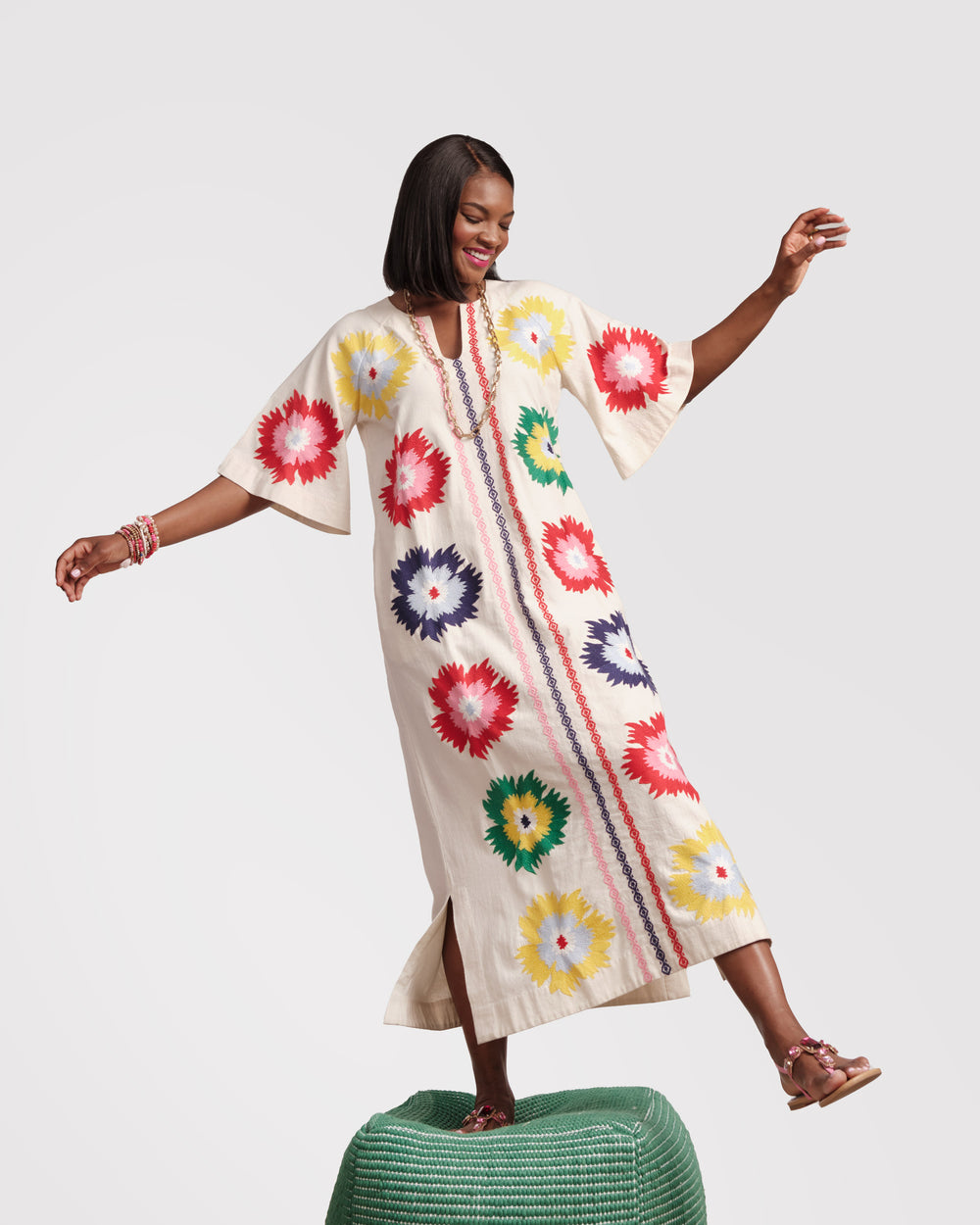 Charming Caftan Maxi - Fireflower - Frances Valentine