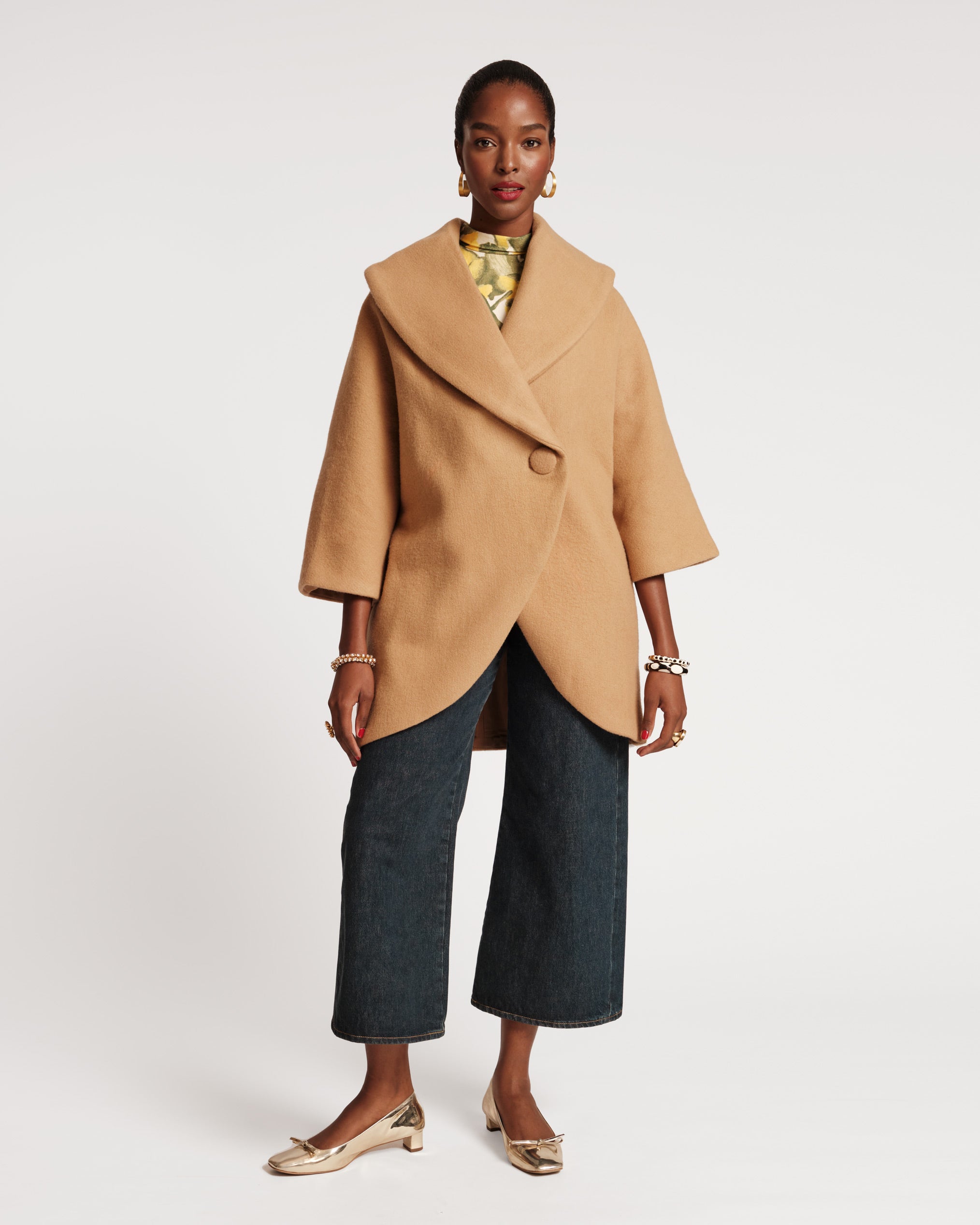 Cocoon Shawl Collar Wool Coat