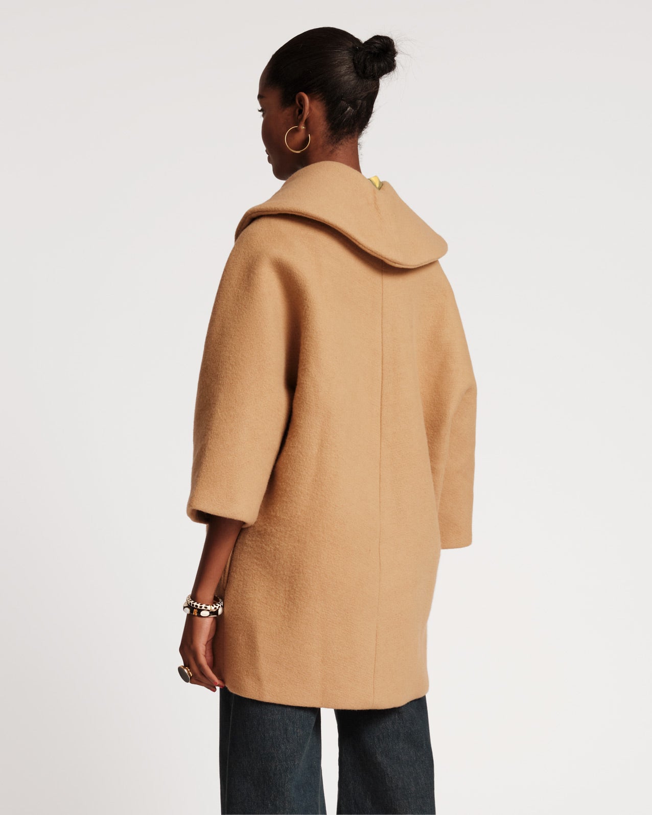 Cocoon Shawl Collar Wool Coat