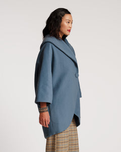 Cocoon Wool Coat Blue - Frances Valentine