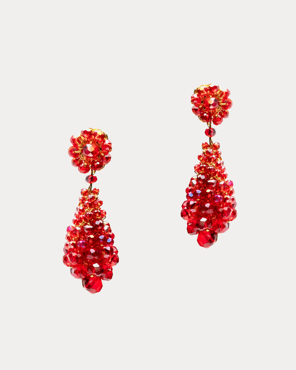 Cocoon Drop Earrings - Red Jewelry Frances Valentine