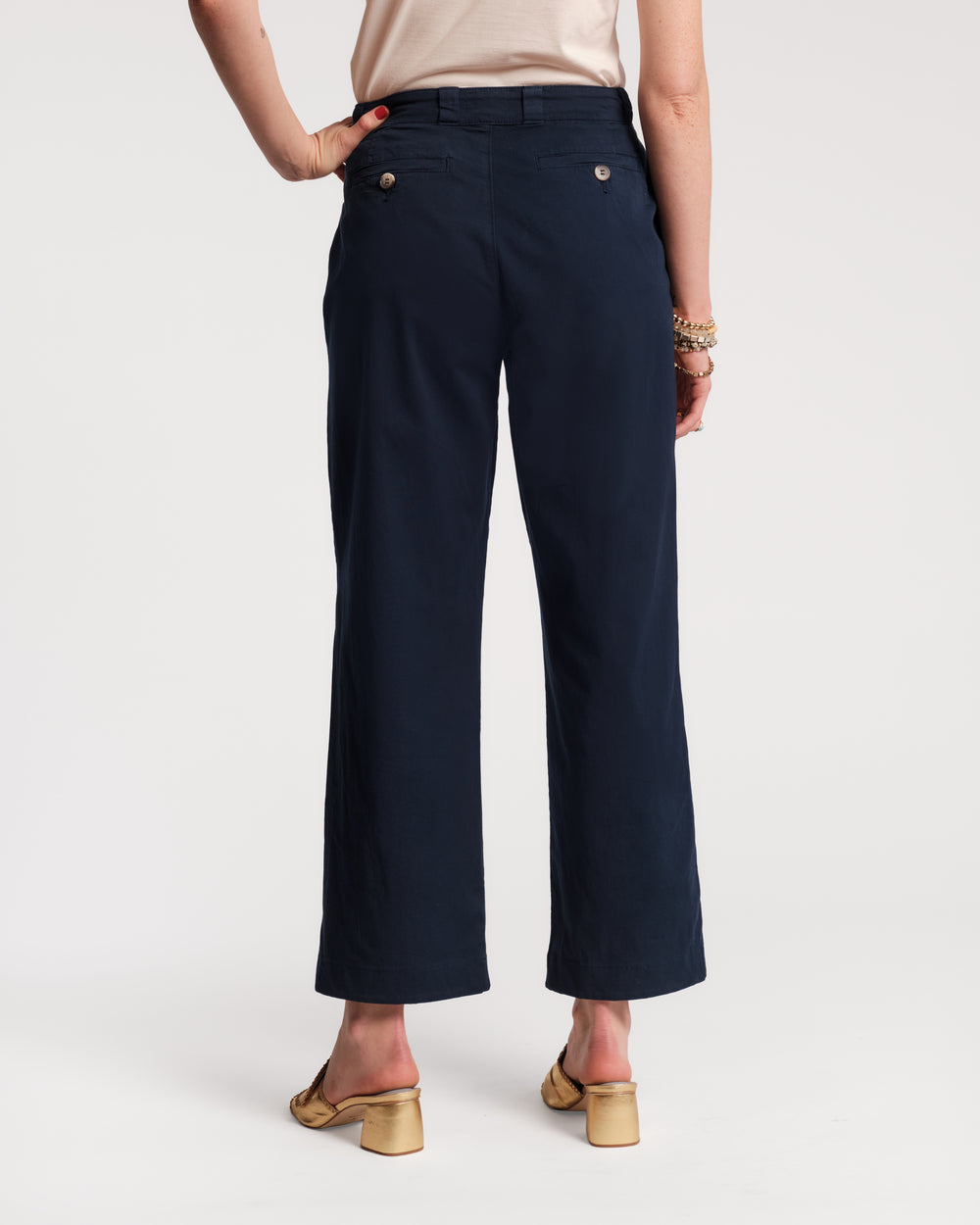 Coleman Pant Solid Cotton Cotton Navy Frances Valentine