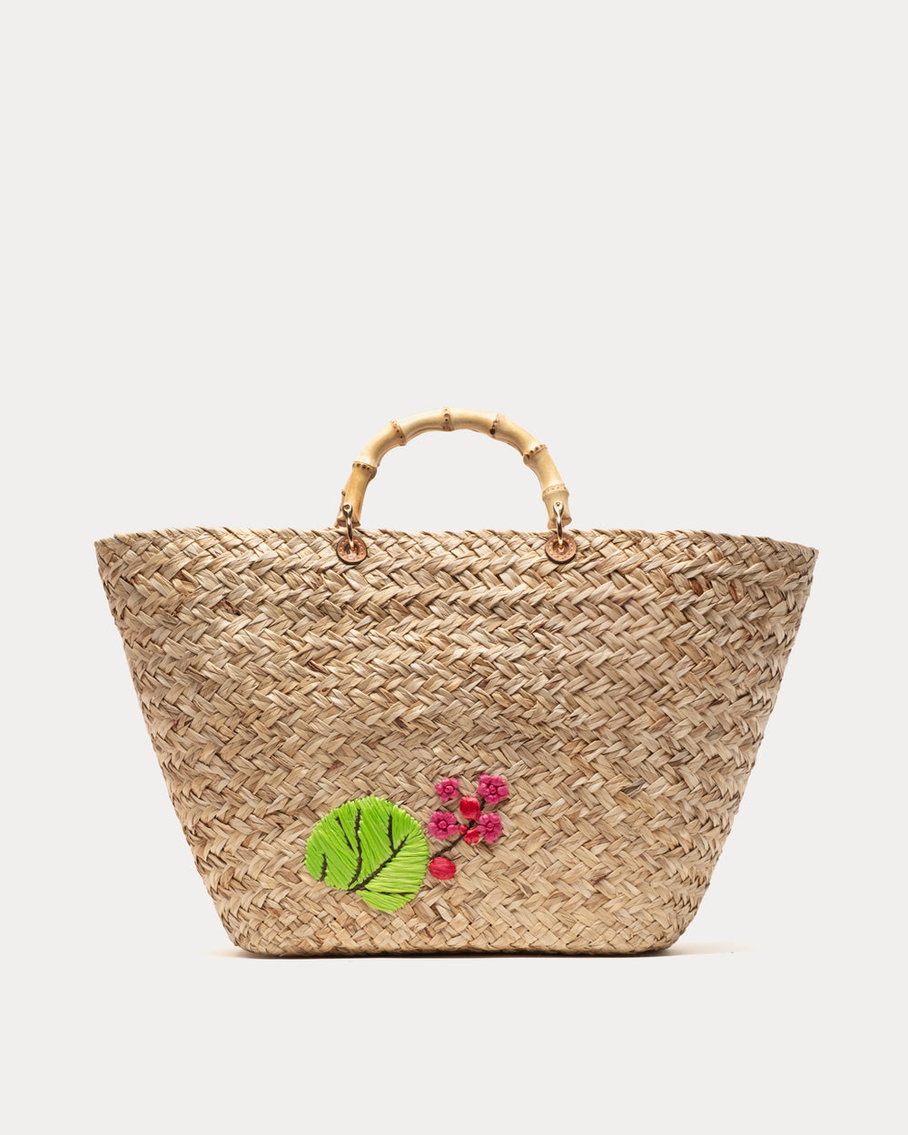 The Colony Hotel Embroidered Tote - Natural Basket Frances Valentine