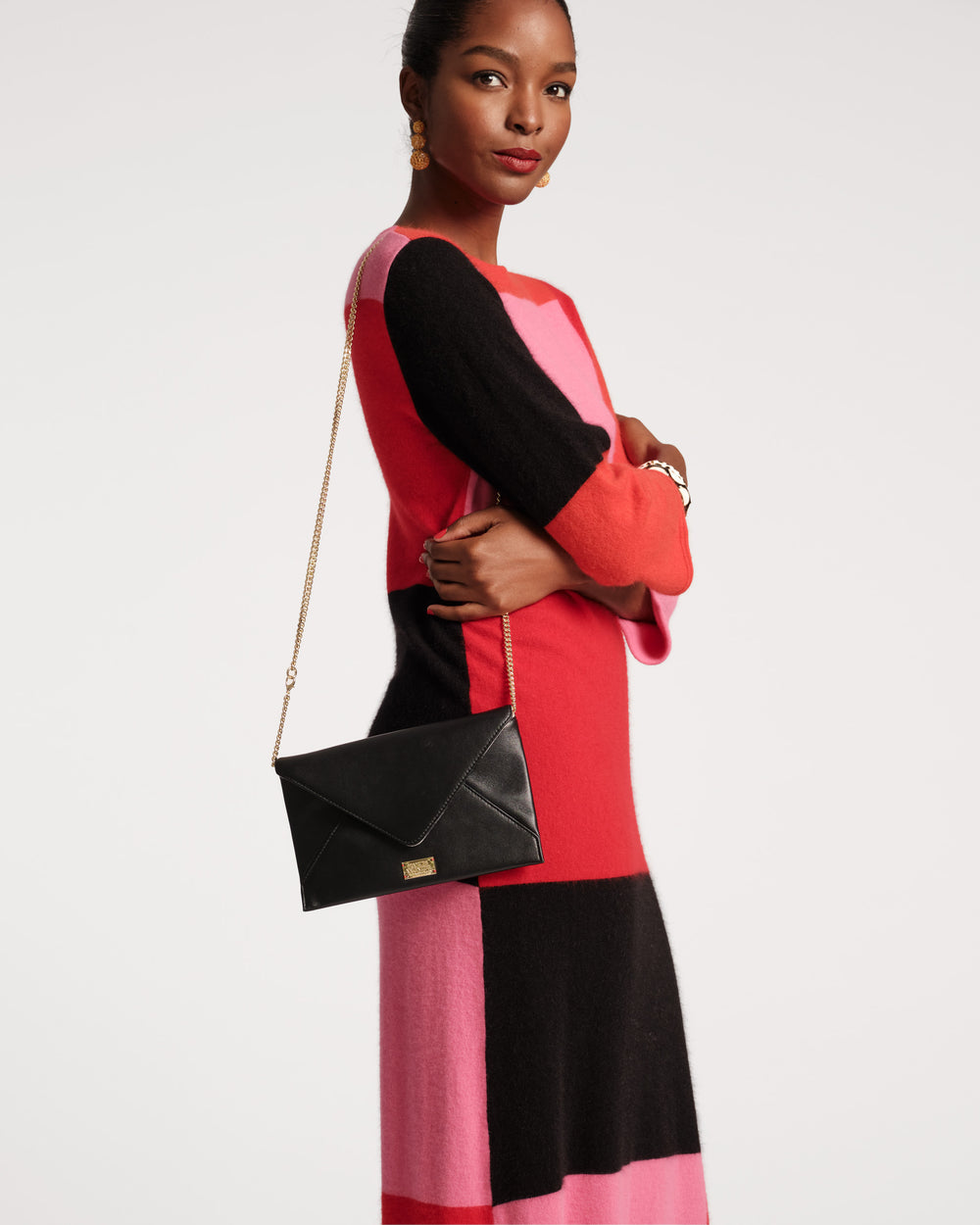 Evie Envelope Clutch Nappa Black Clutch Frances Valentine