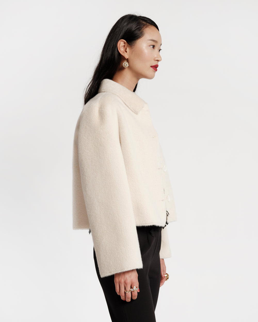 Cosette Faux Fur Jacket - White Coats & Jackets Frances Valentine
