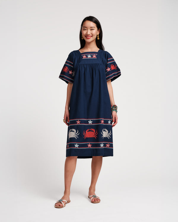 Picnic Dress - Navy Crab - Frances Valentine