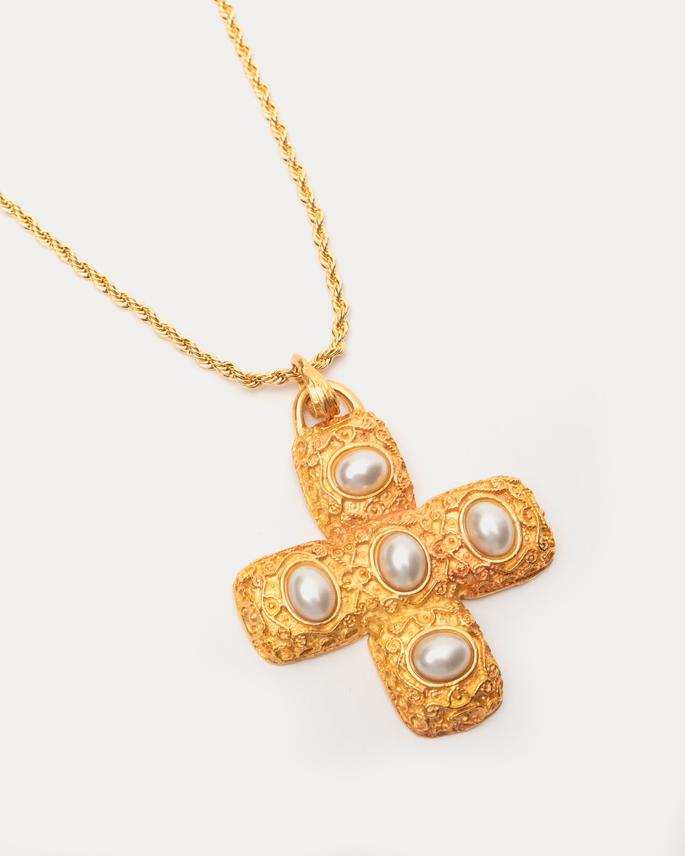 Pearl Cross Pendant - Frances Valentine