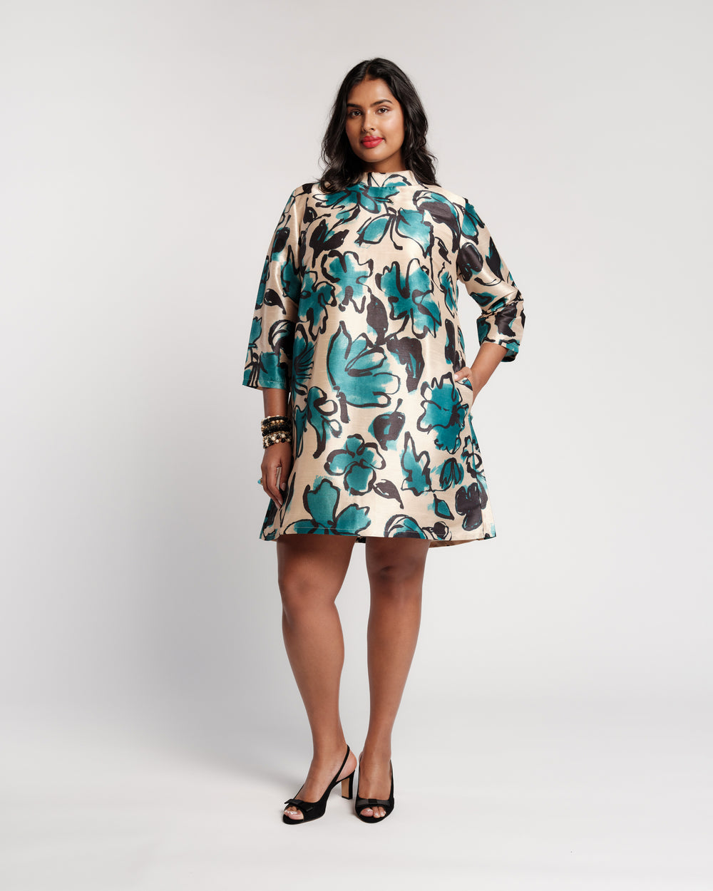 Diplomat Mini Dress - Abstract Meadow Dresses Frances Valentine