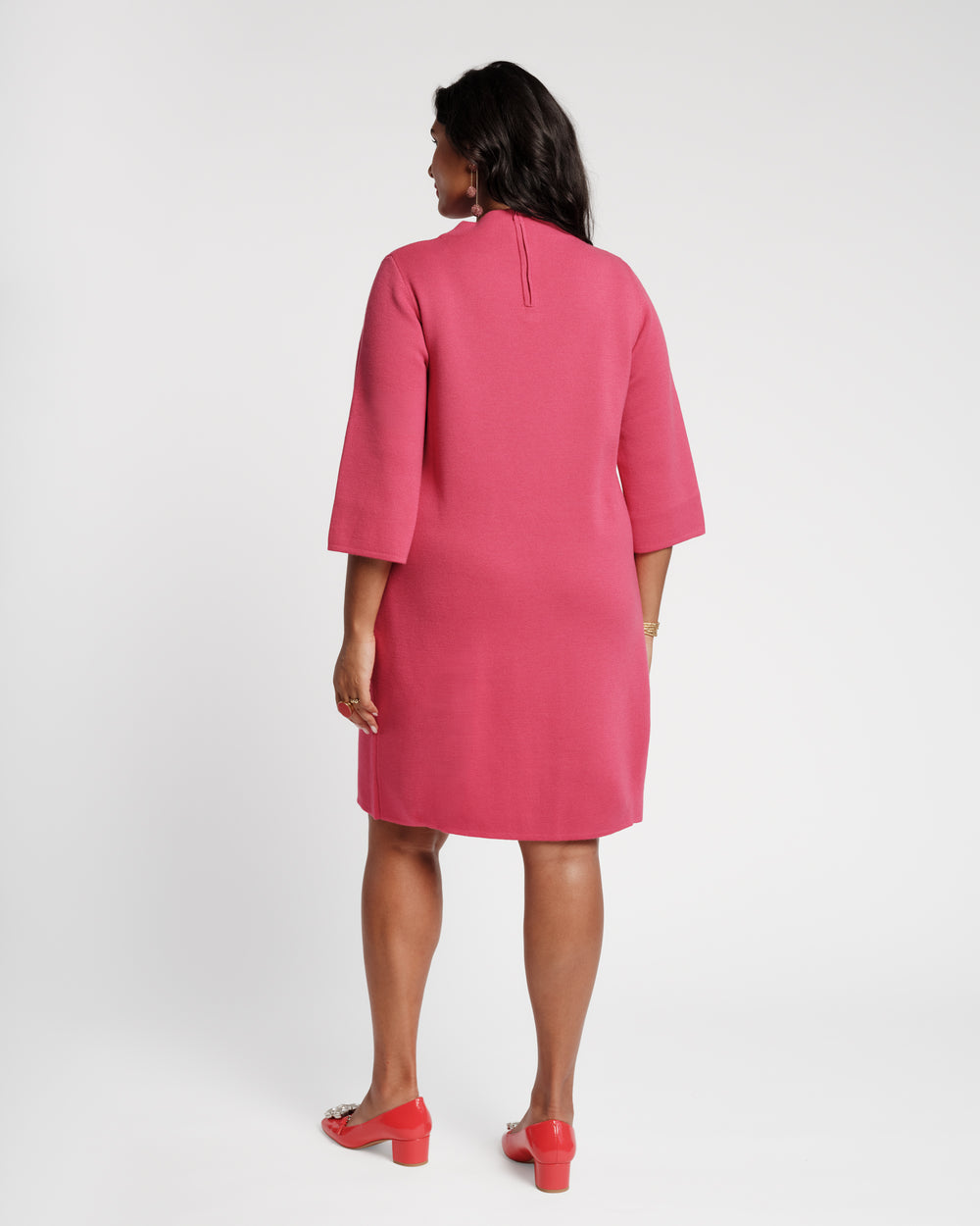 Annie Wool Dress - Fringed Tulip Pink Dresses Frances Valentine