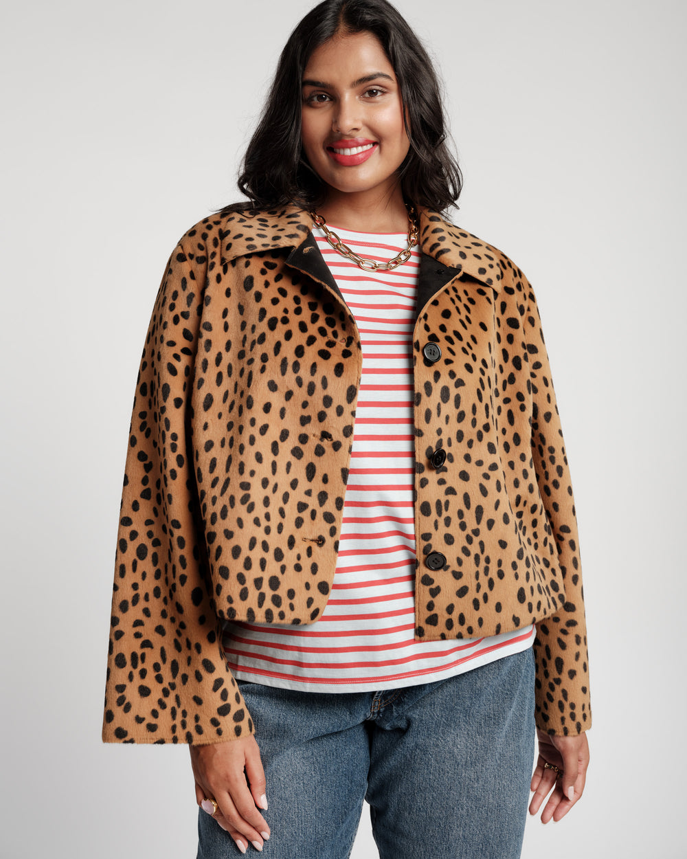Cosette Faux Fur Jacket - Cheetah