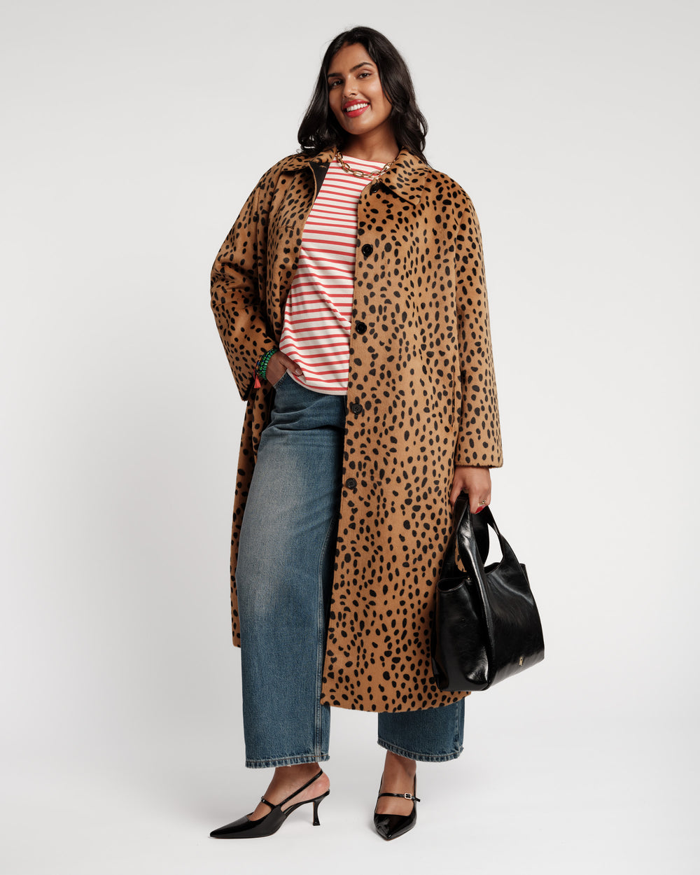 Paulette Faux Fur Coat - Cheetah