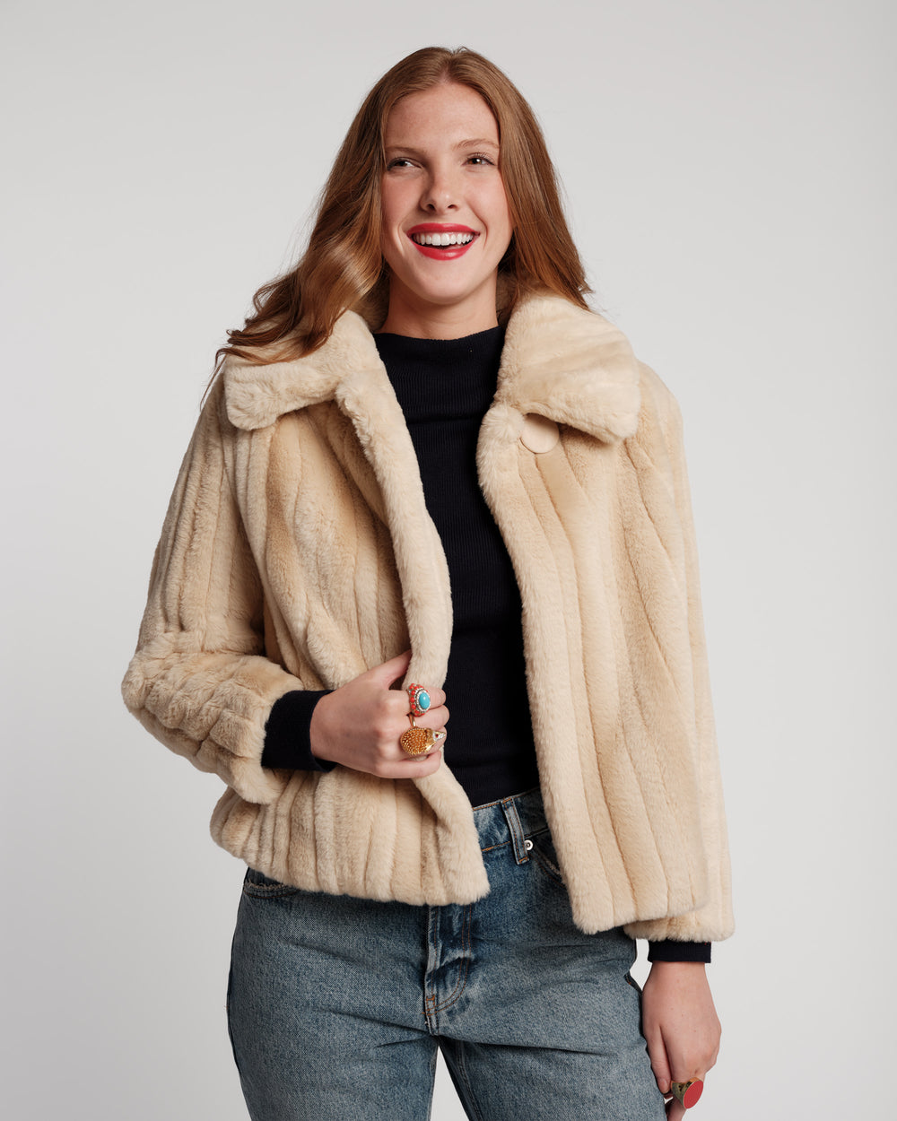 Babe Faux Fur Jacket - Natural Coats & Jackets Frances Valentine