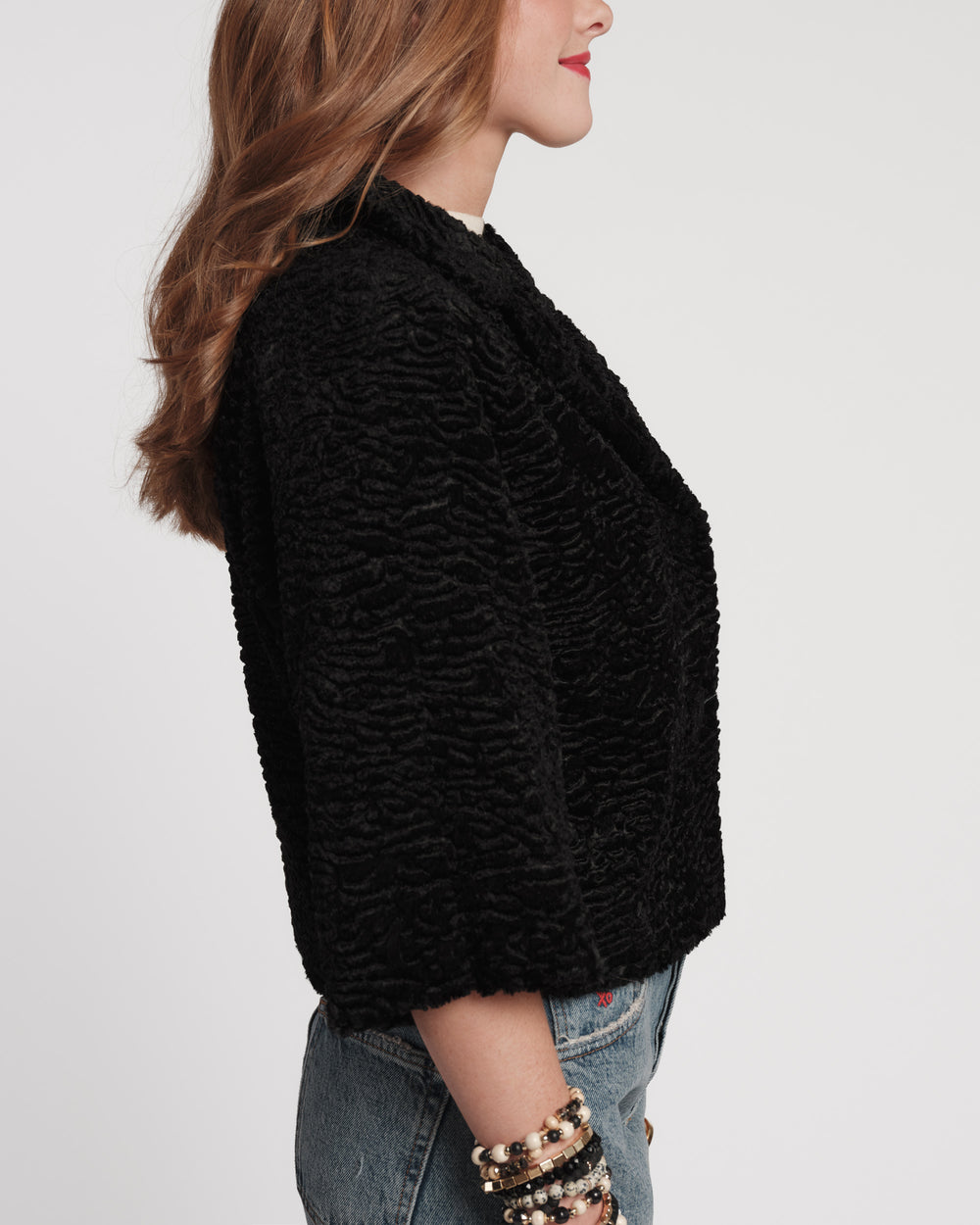 Blaine Faux Lamb Fur Jacket - Black Coats & Jackets Frances Valentine