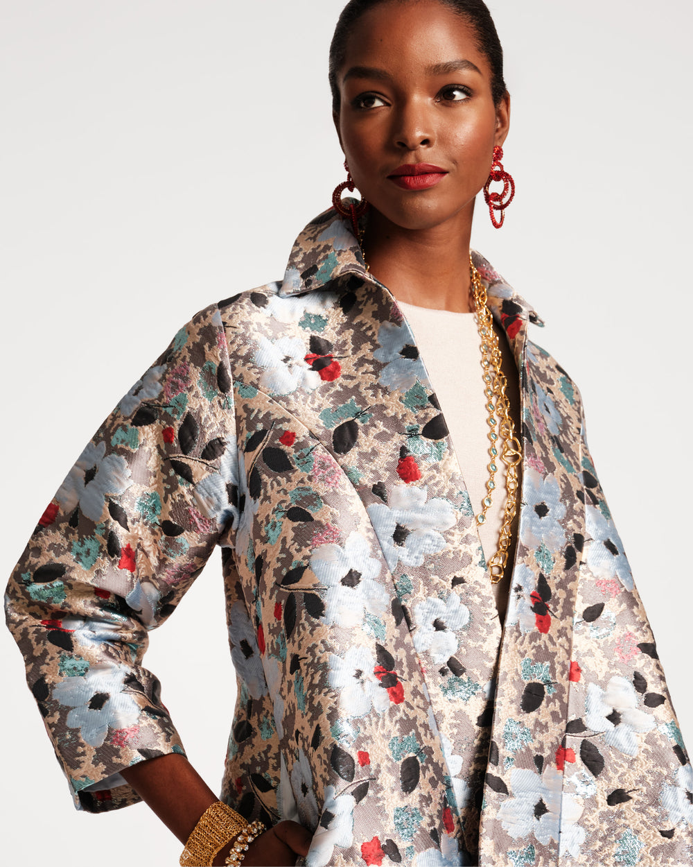 Cornelia Swing Jacket - Poppy Party Coats & Jackets Frances Valentine