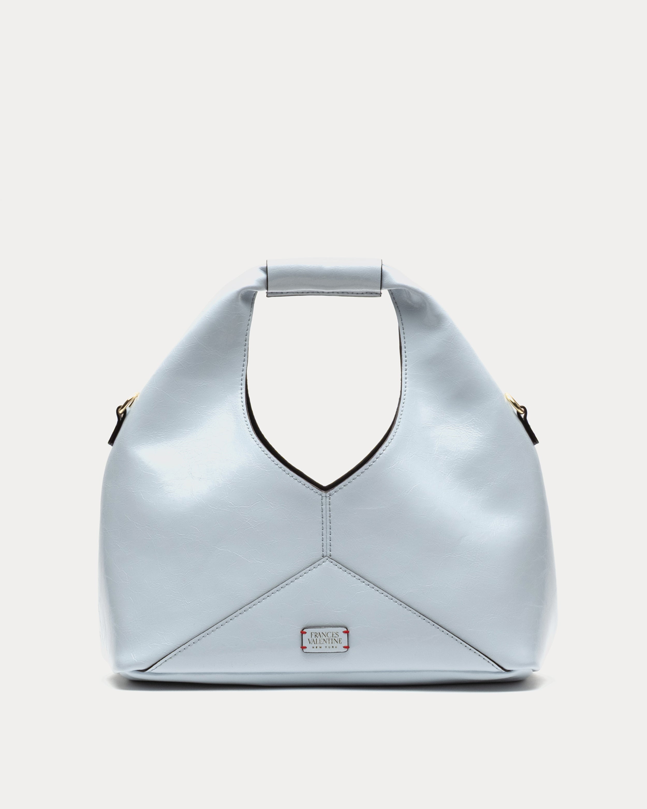 ルイ・フランセン Crescent Tote - Crinkled Leather Light Blue – Frances Valentine