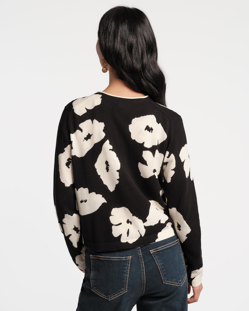 Darling Cardigan - Floating Floral Black