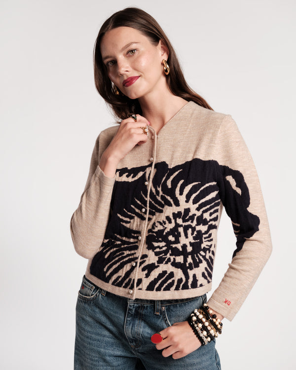 Darling Cardigan - Carefree Chrysanthemum Camel Sweater Frances Valentine