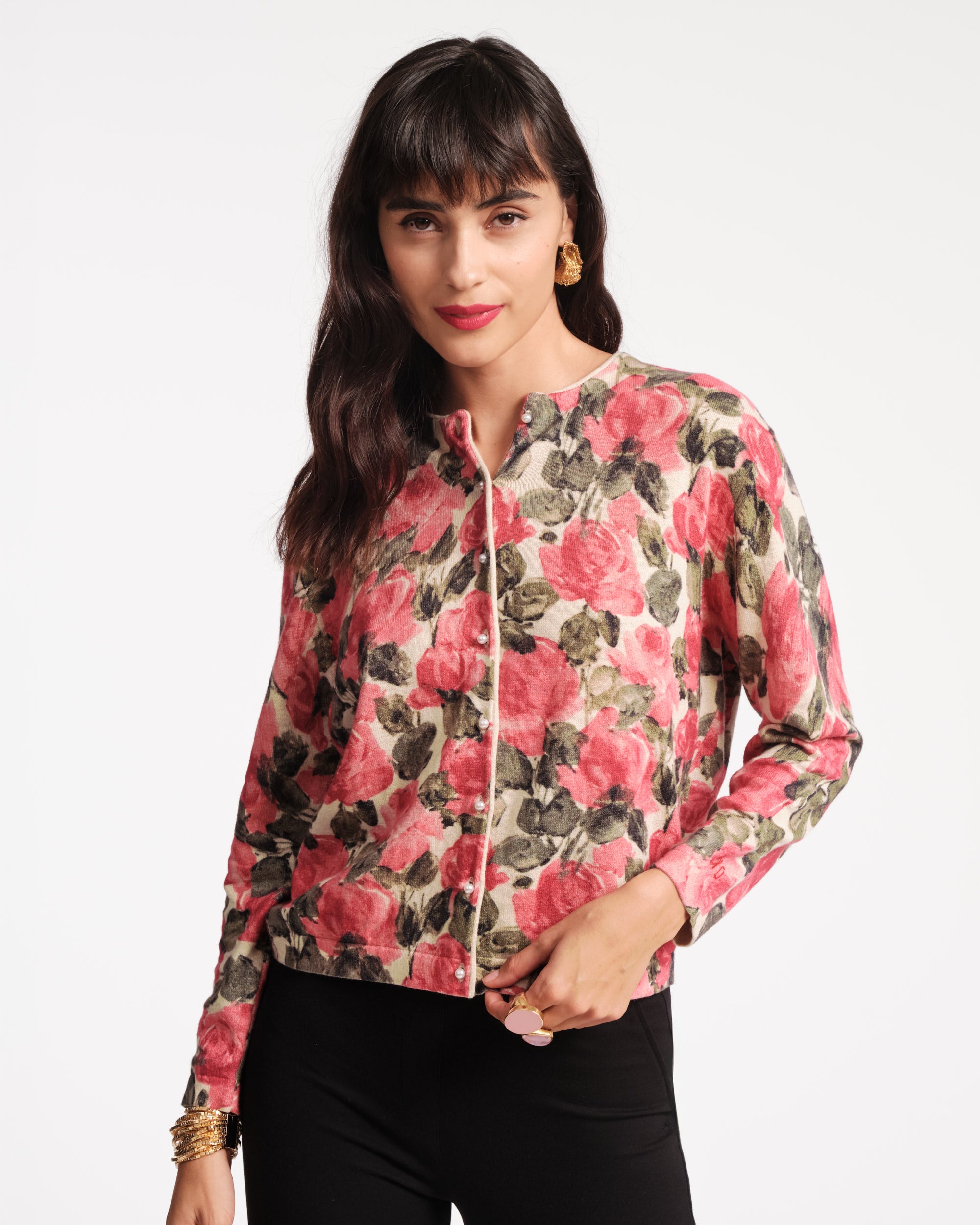 Darling Cardigan Pretty Peonies