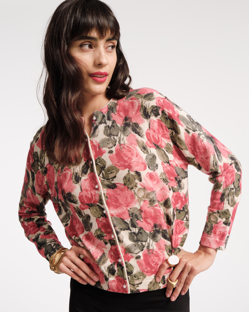 Darling Cardigan - Pretty Peonies - Frances Valentine