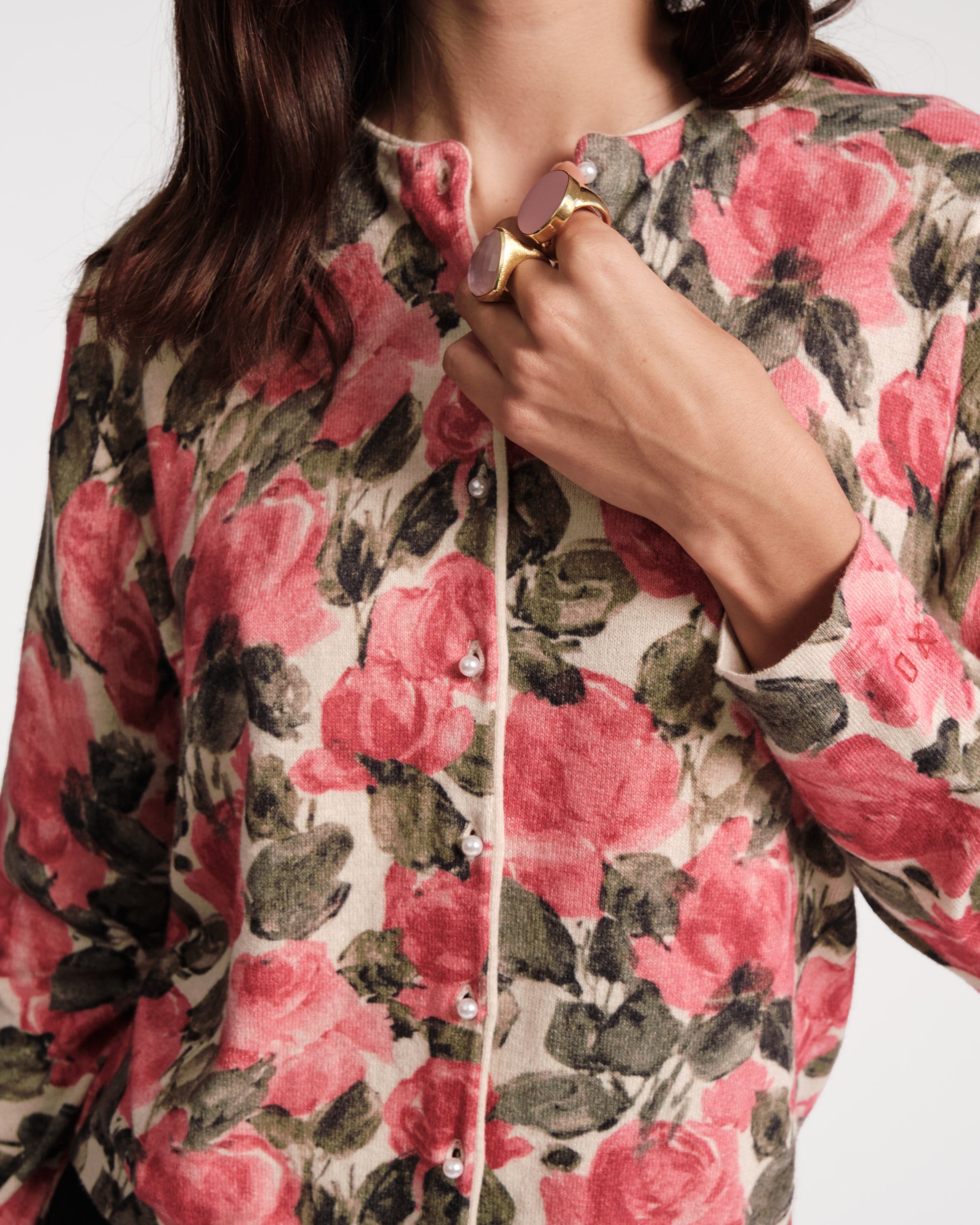 Darling Cardigan Pretty Peonies