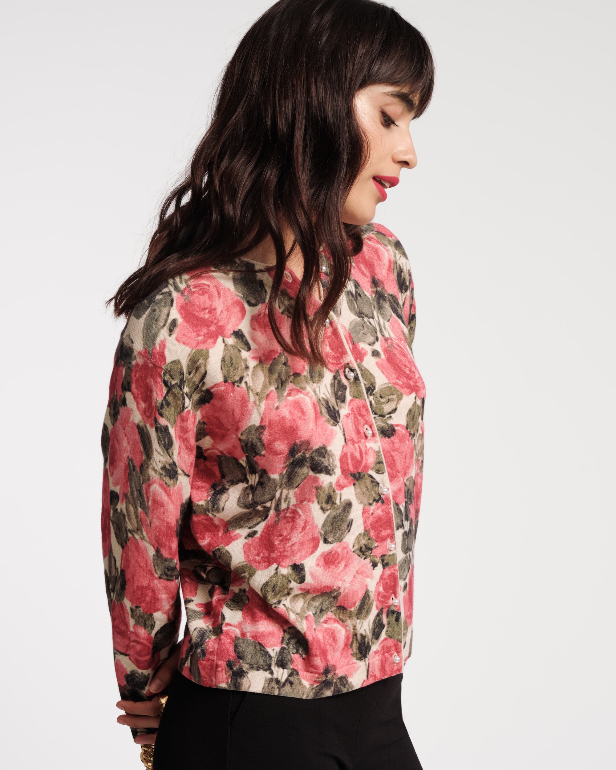 Darling Cardigan Pretty Peonies