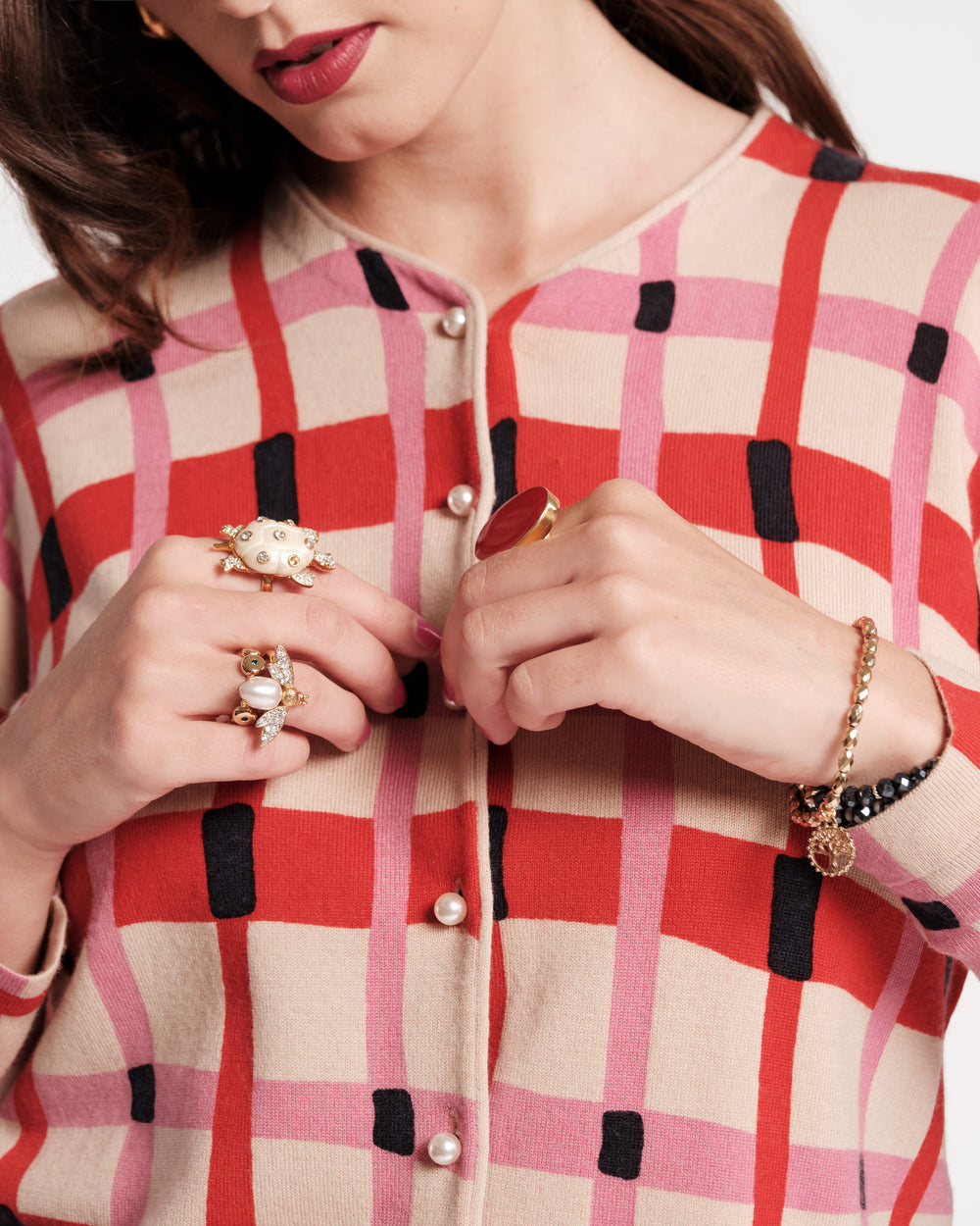 Darling Cardigan - Lollipop Lattice