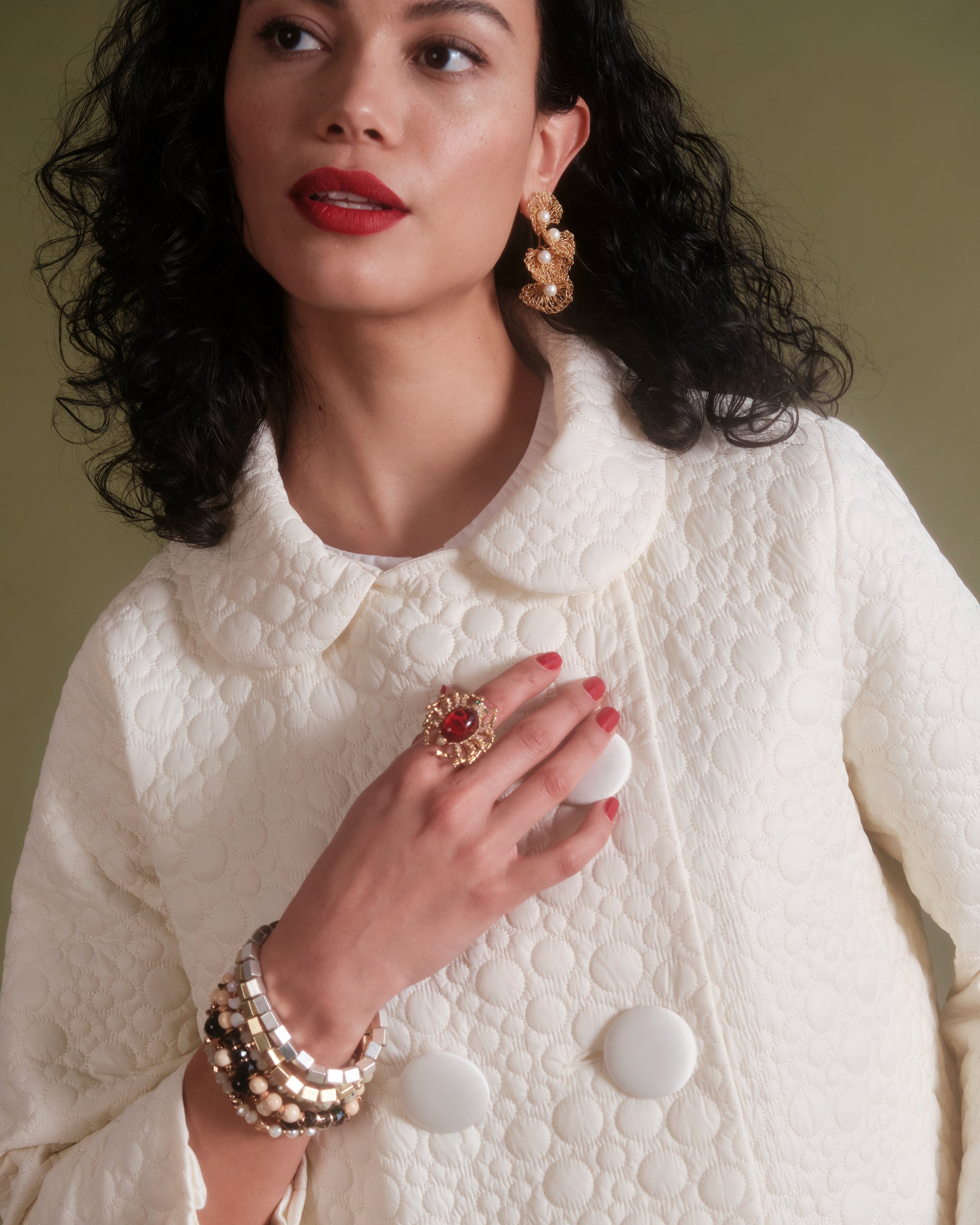 Ginger Quilted Jacket - Oyster – Frances Valentine