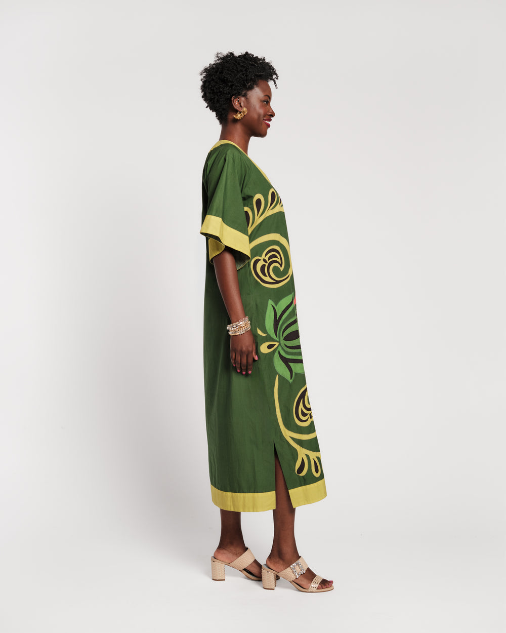 Delightful Caftan - Canopy Green/Multi Dresses Frances Valentine
