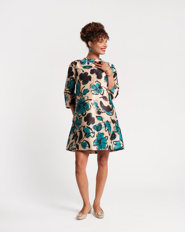 Diplomat Mini Dress - Abstract Meadow Dresses Frances Valentine