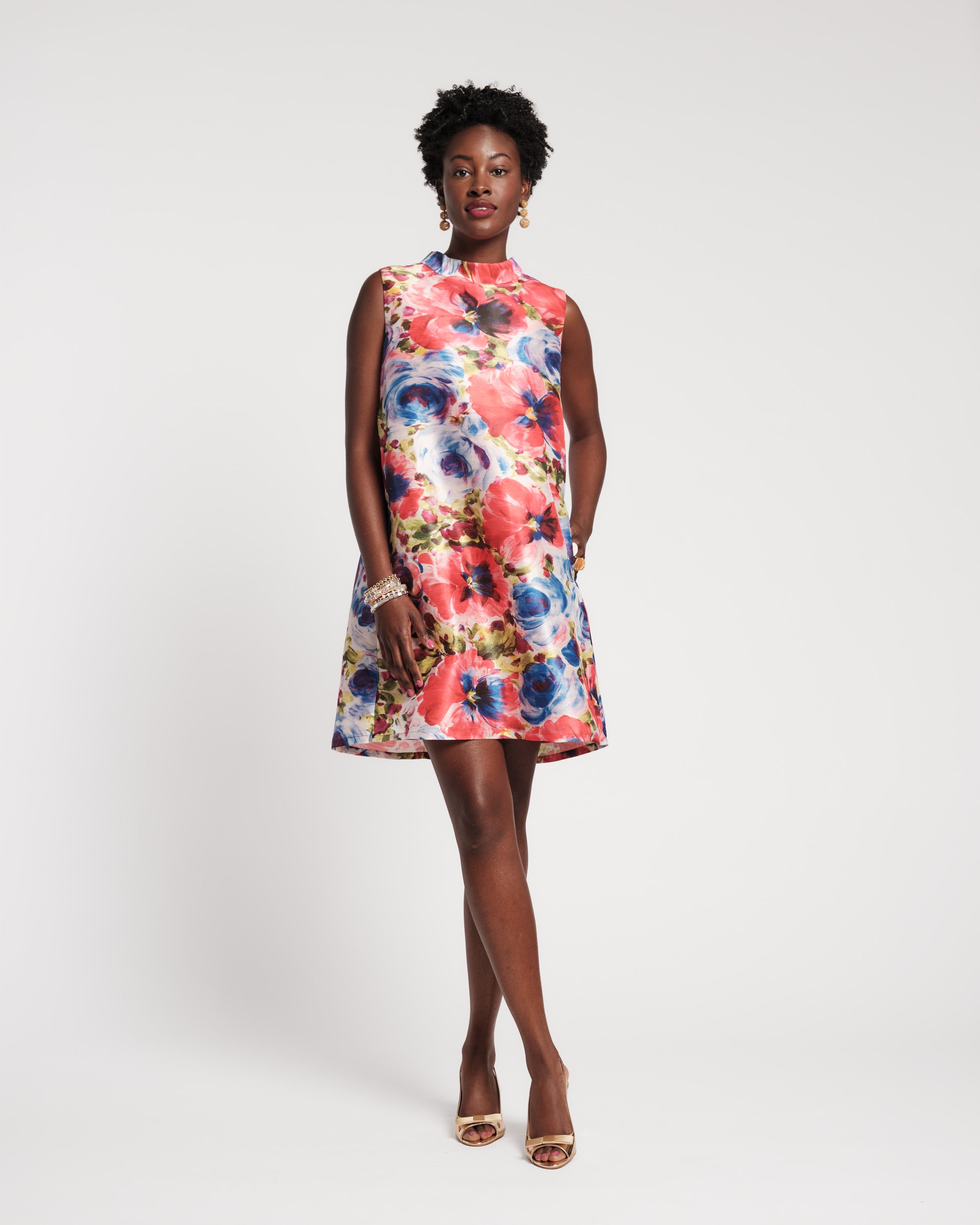Sleeveless Diplomat Mini Dress - Super Bloom – Frances Valentine