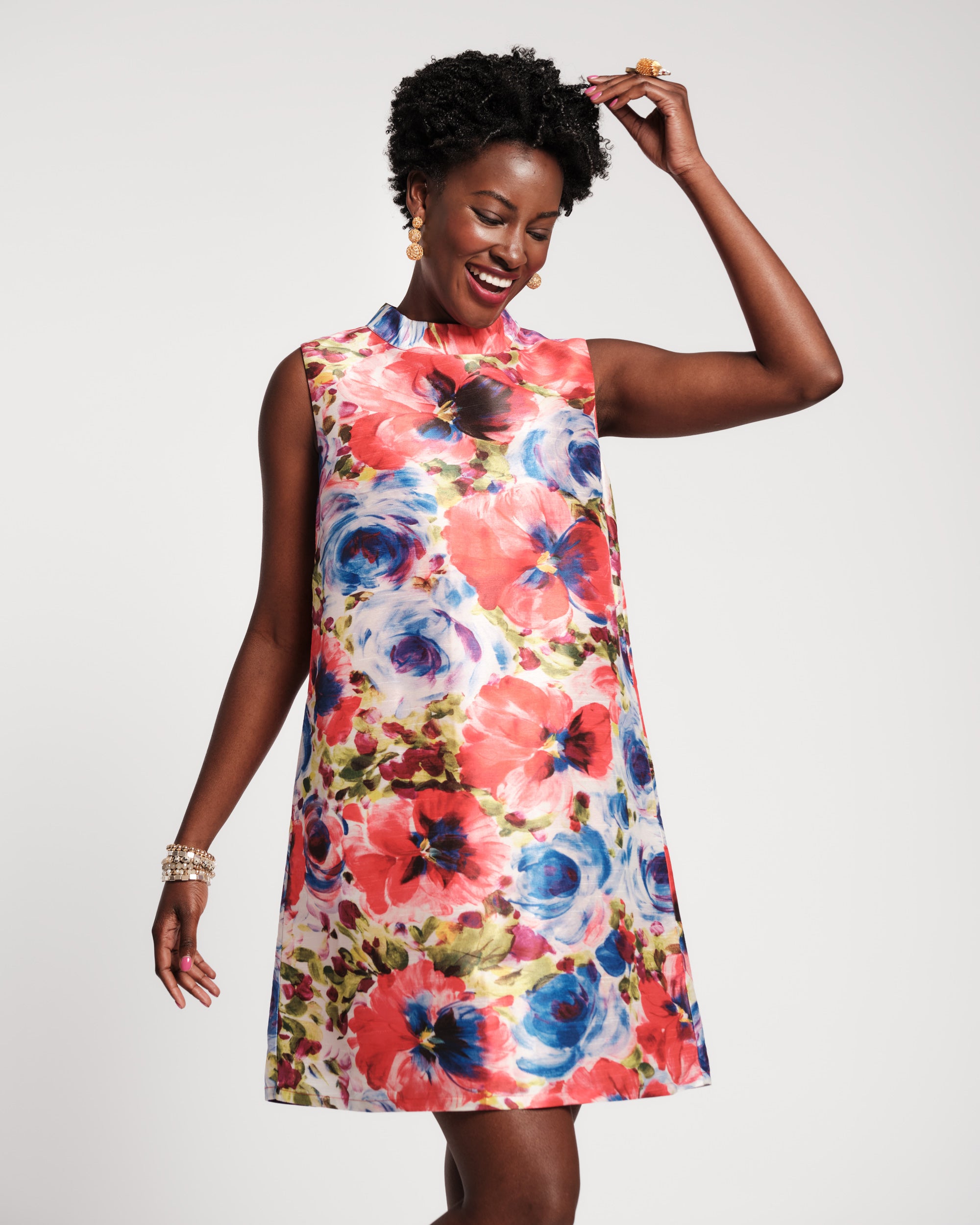 Sleeveless Diplomat Mini Dress - Super Bloom – Frances Valentine