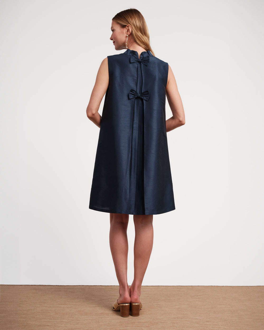 Frances Valentine Sleeveless Diplomat Mini Dress, Navy, Size M