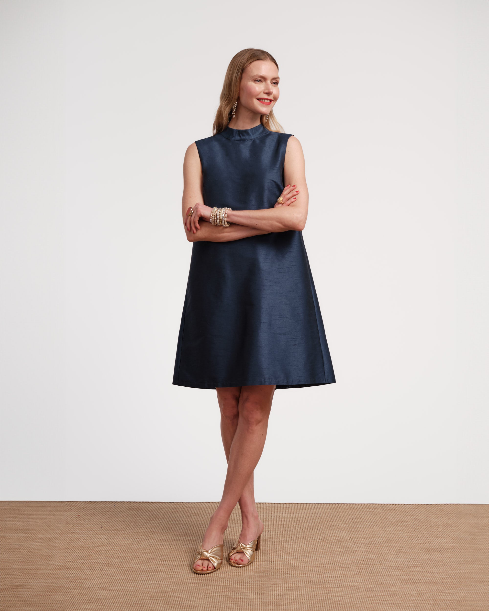 Frances Valentine Sleeveless Diplomat Mini Dress, Navy, Size M Frances Valentine Sleeveless Diplomat Mini Dress, Navy, Size M