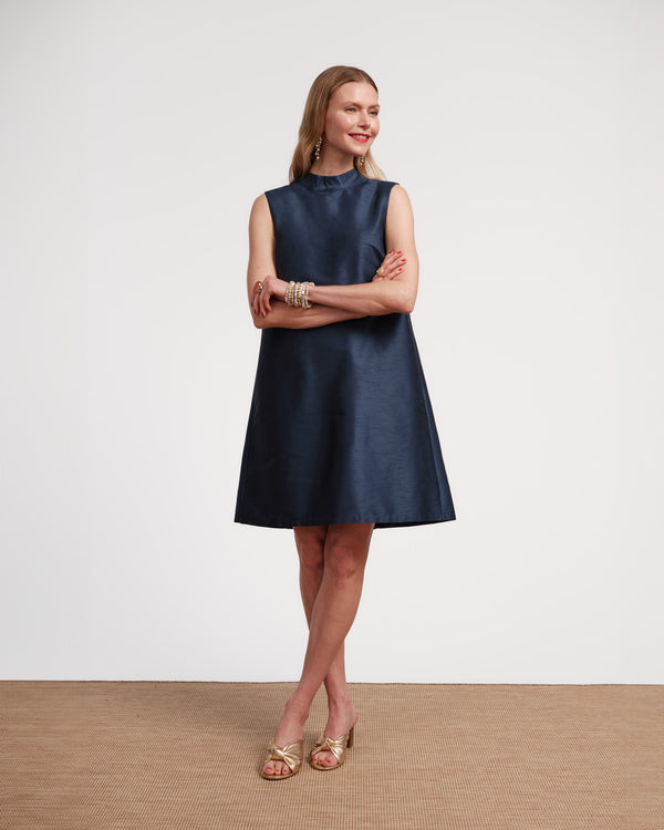 Sleeveless Diplomat Mini Dress - Navy Dresses Frances Valentine