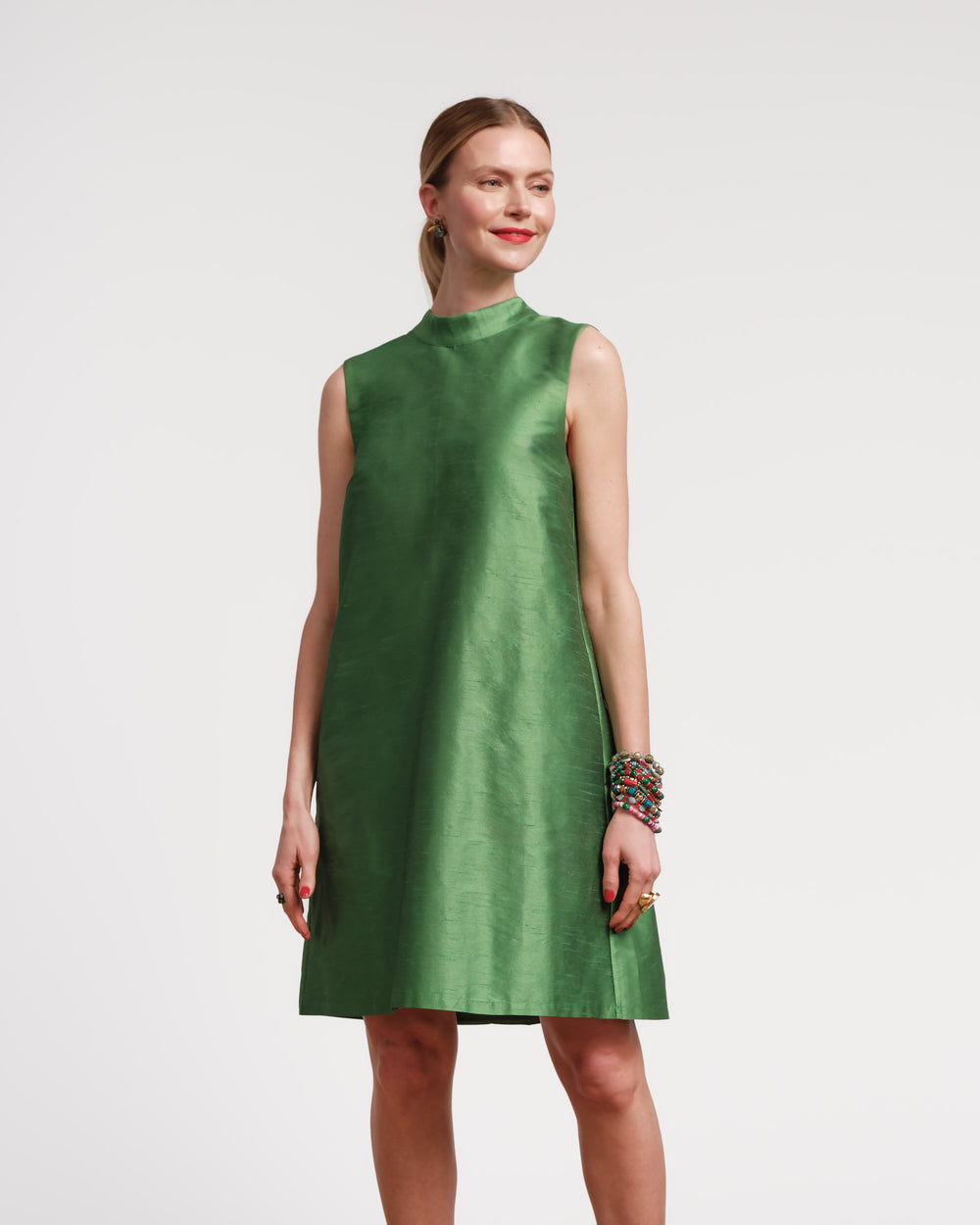 Sleeveless Diplomat Mini Dress - Green 1X Sleeveless Diplomat Mini Dress - Green 1X