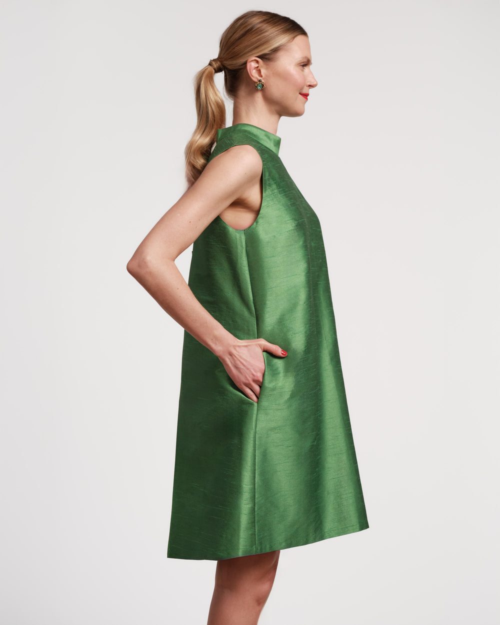 Frances Valentine Sleeveless Diplomat Mini Dress, Green, Size L