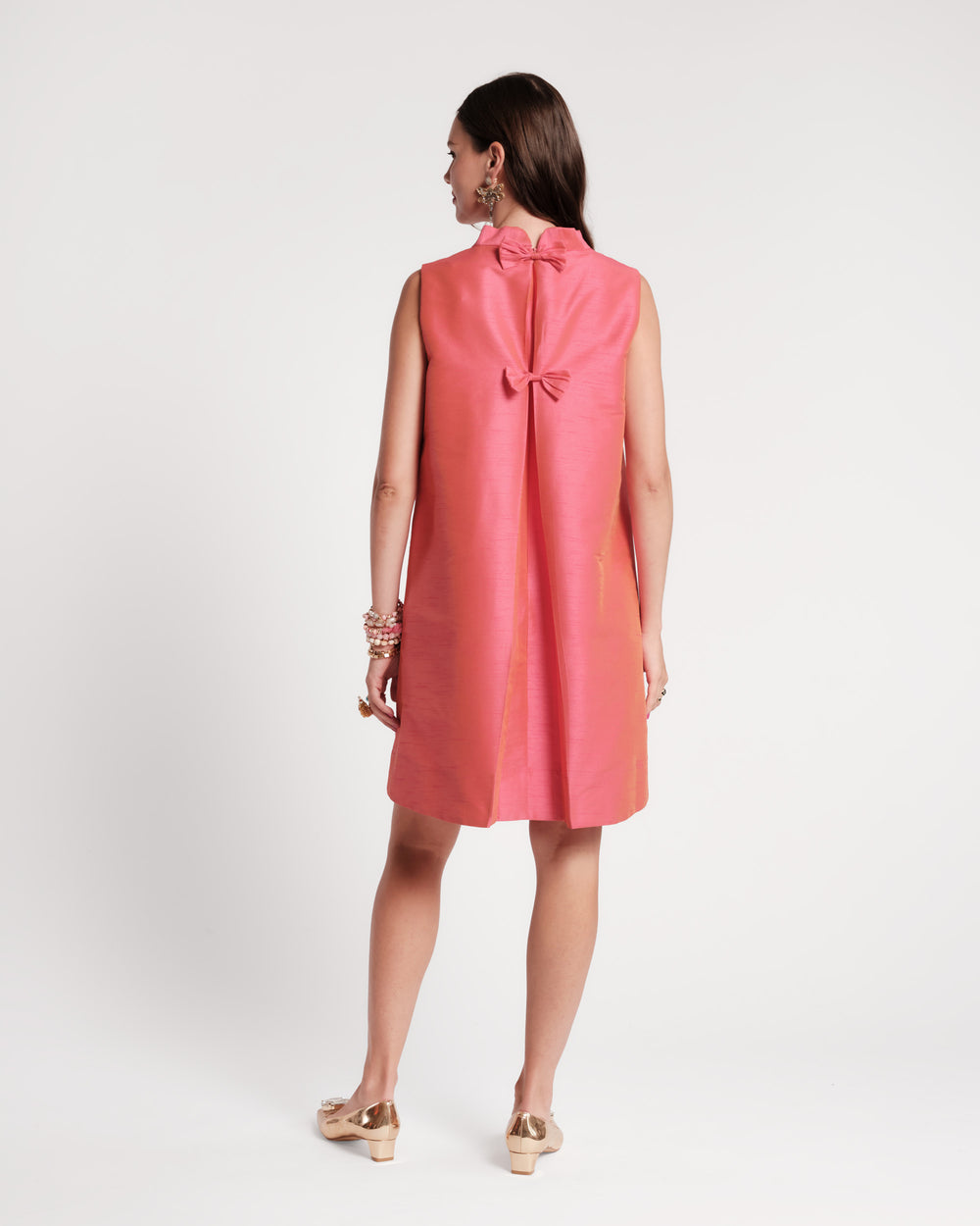 Sleeveless Diplomat Mini Dress - Coral