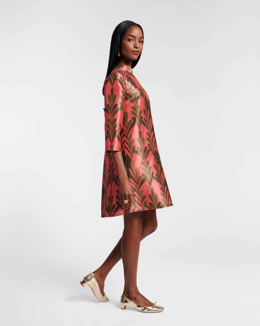Diplomat Mini Dress - Royal Palm Watermelon - Frances Valentine