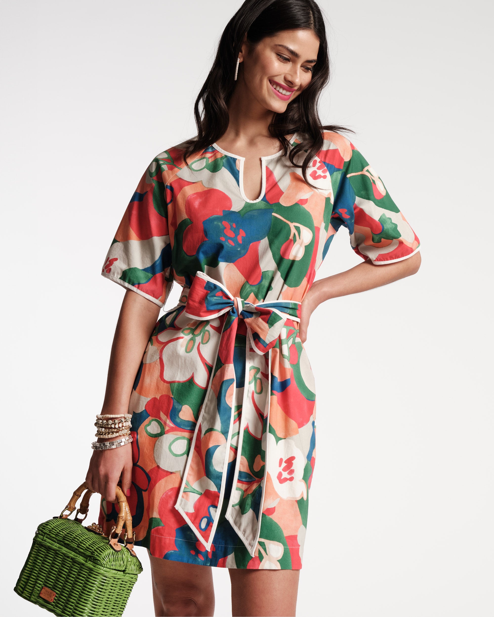Doris Mini Dress Cotton Poplin Dreamy Daisies Print