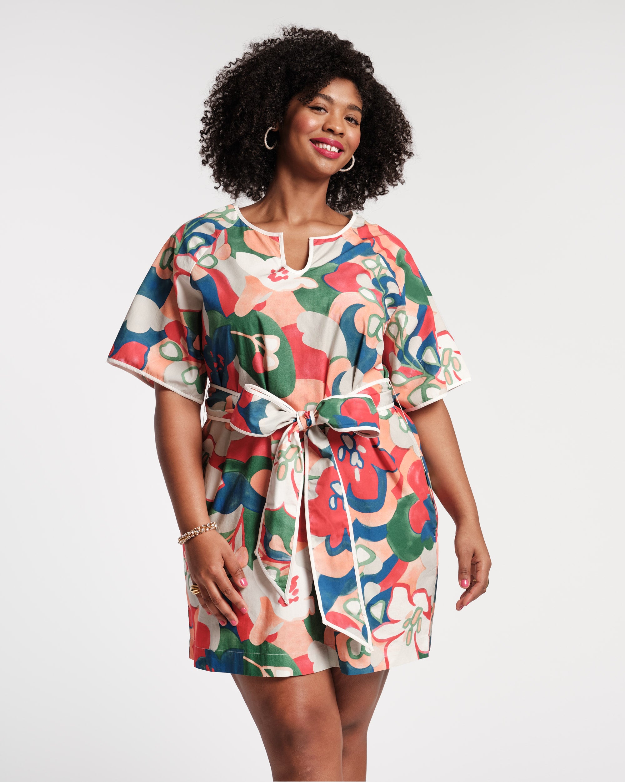 Doris Mini Dress Cotton Poplin Dreamy Daisies Print