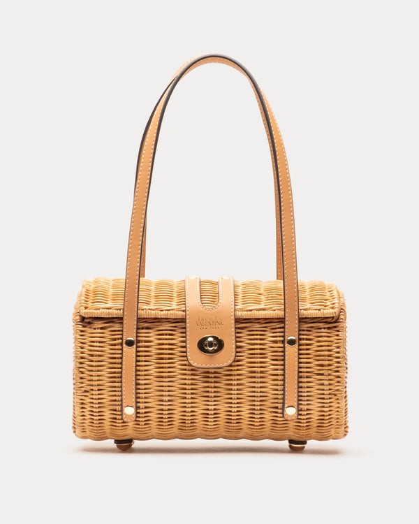 Dottie Basket Wicker w/Leather Wicker w/Leather Toast OS Frances Valentine