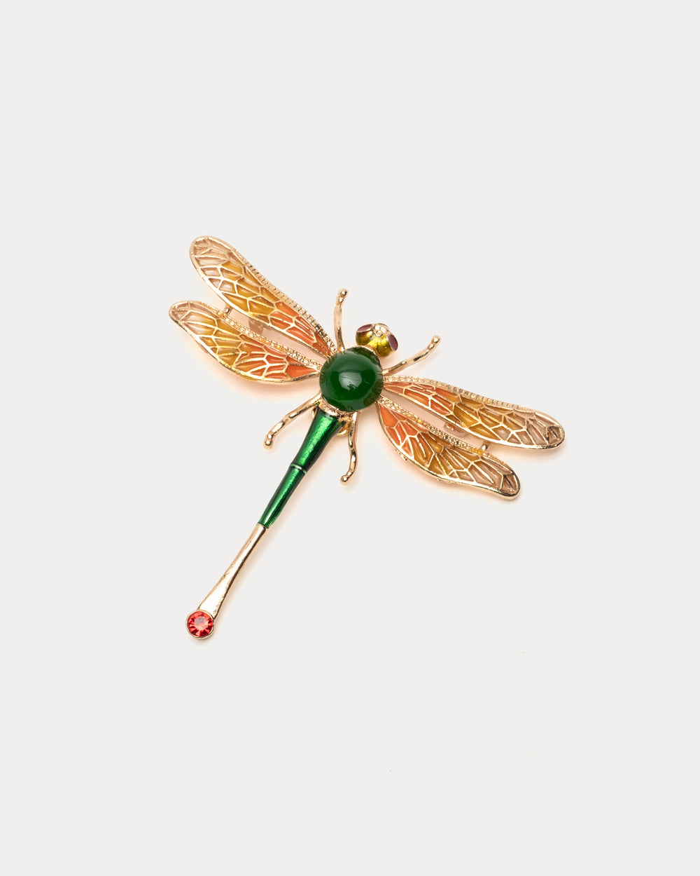 Dragonfly Pin - Emerald/Gold Brooch DEEPA GURNANI