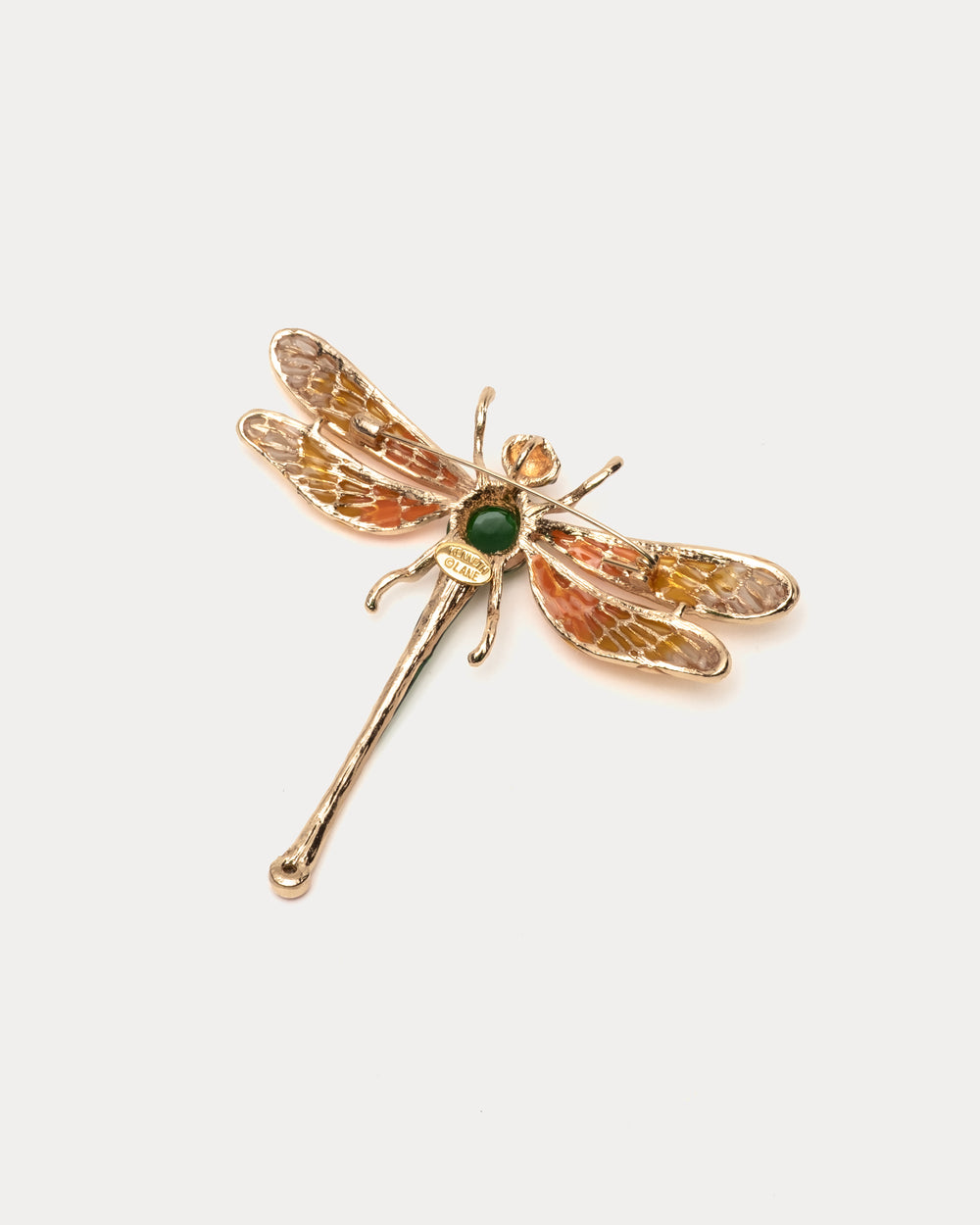 Dragonfly Pin - Emerald/Gold Brooch DEEPA GURNANI