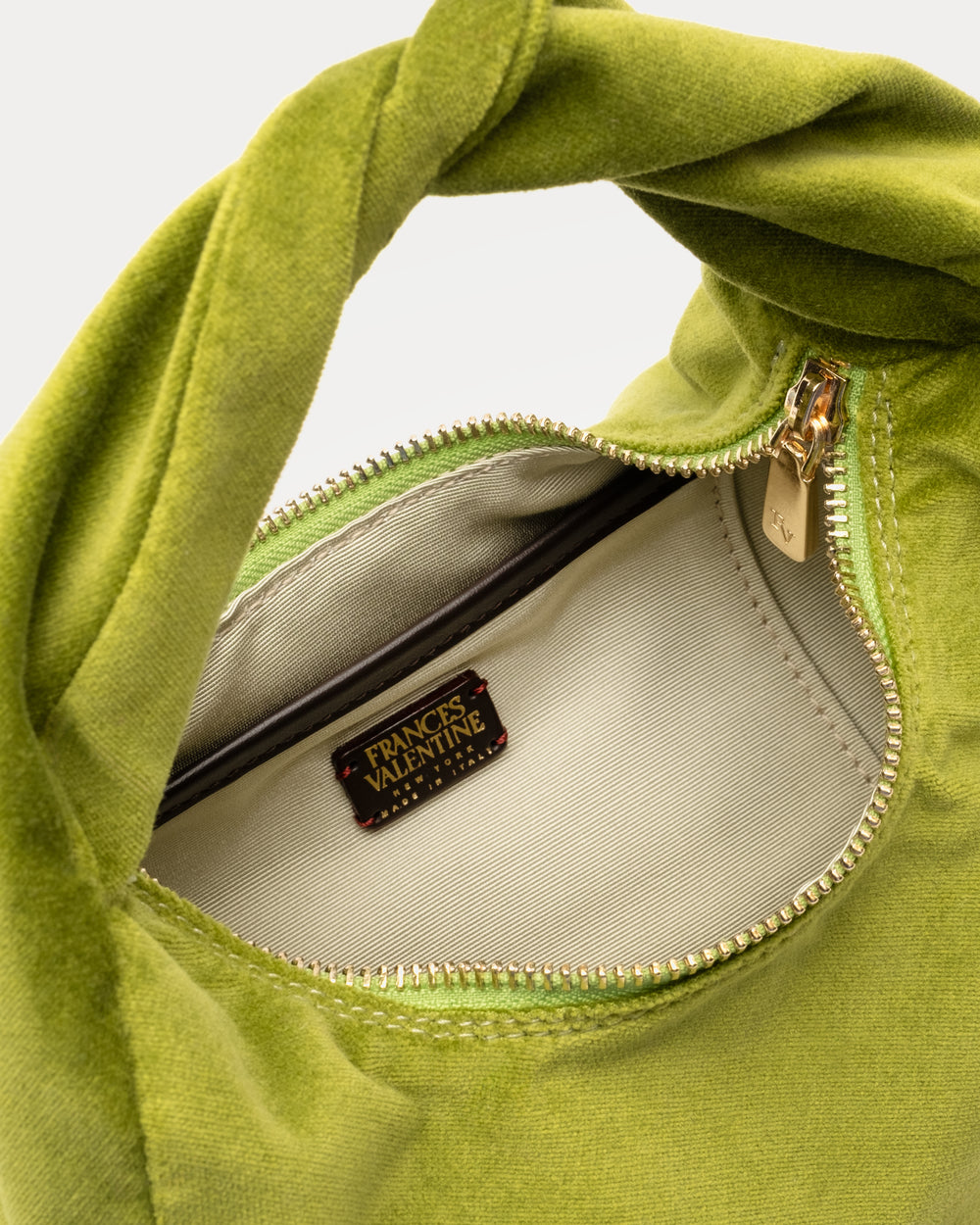 Cece Small Hobo Velvet Green - Frances Valentine