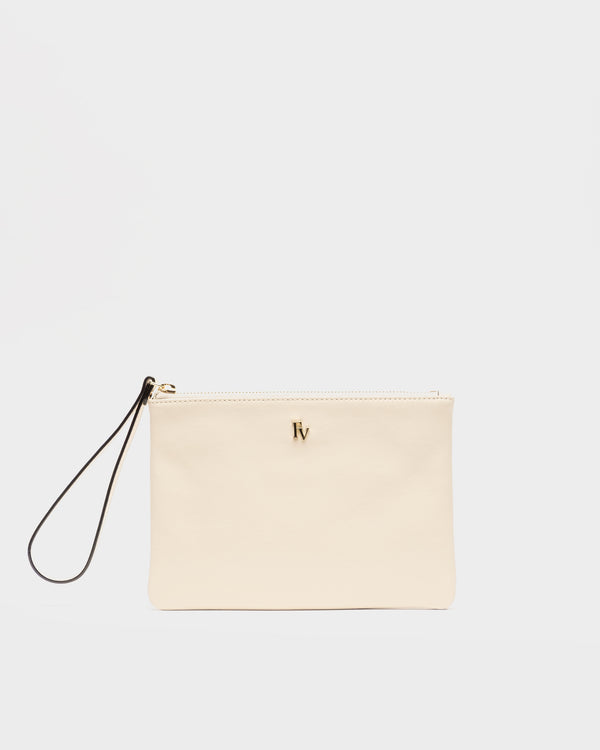 Wristlet - Crinkled Leather Oyster - Frances Valentine