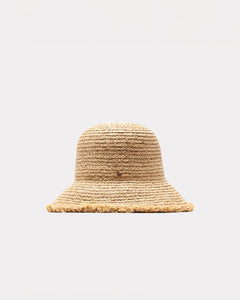 Raffia Frayed Edge Bucket Hat - Frances Valentine