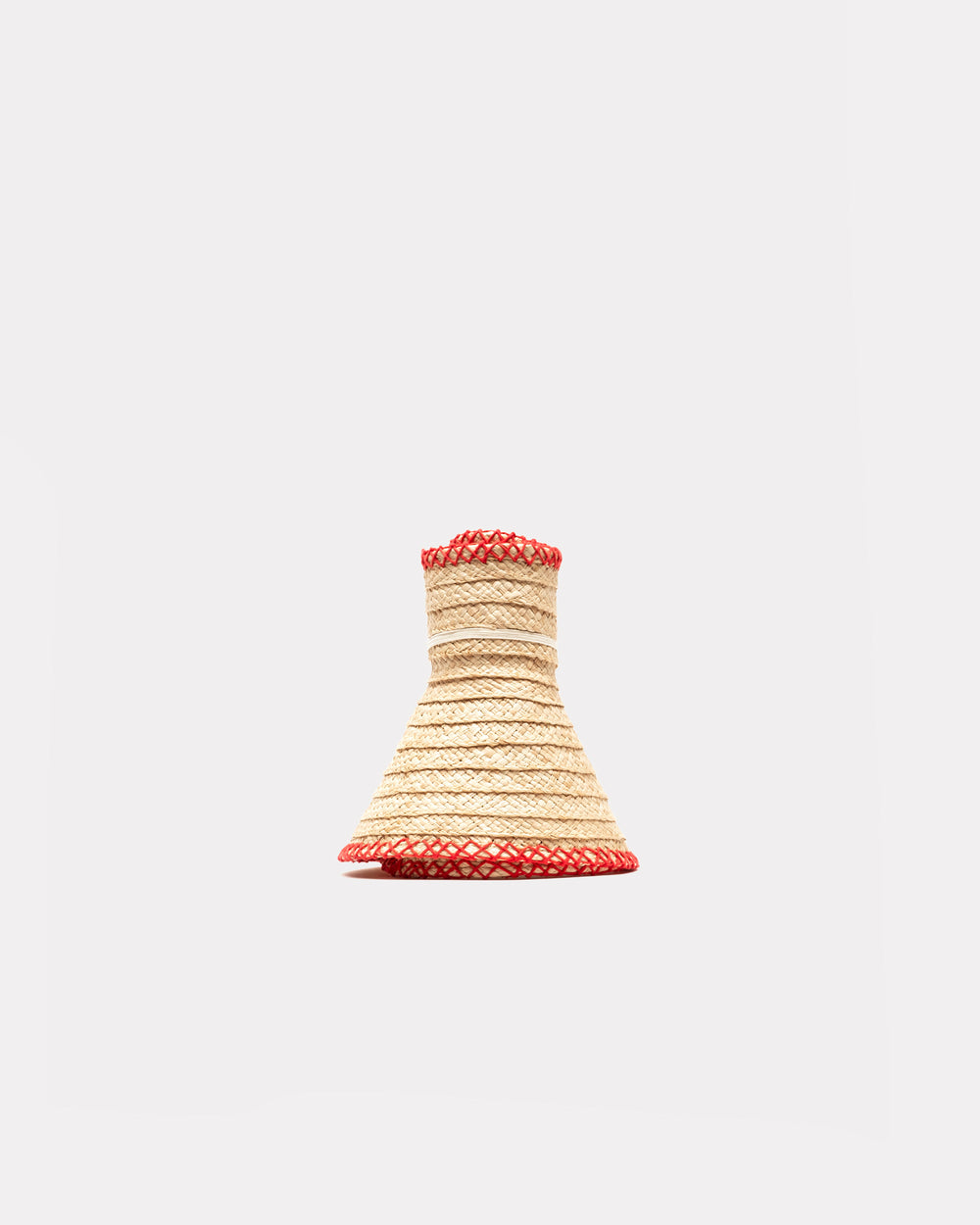 Rollable Raffia Visor - Red - Frances Valentine