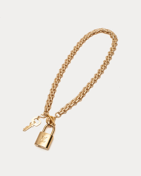 Vintage LV Basket Weave Chain Necklace - Gold – Frances Valentine